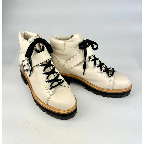 Marc Fisher LTD Indre Leather Hiking Boot Ivory Women's Size 9 - Picture 3 of 12